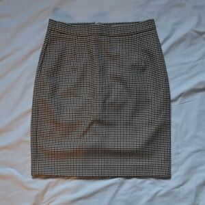H&M Black and White Checkered Pencil Skirt